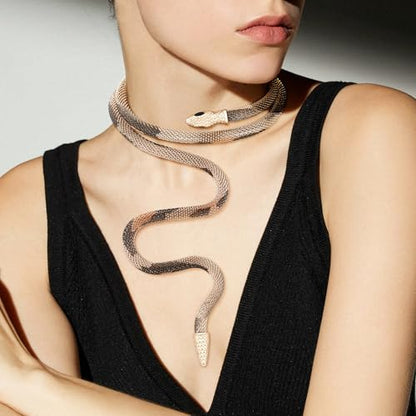 Bendable Snake Chain Necklace for Women Arm Cuff Flexible Twisty Multi-purpose DIY Bracelet and Punk Choker Trendy Medusa Snake Jewelry Gift - style: Mixed color