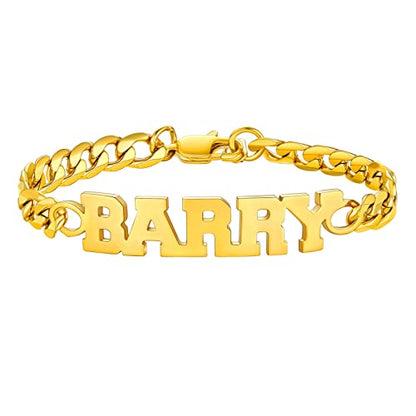 PROSTEEL Bracelets for Men, Figaro/Cuban Mens Bracelet, Silver/Gold/Black | 6/9/13mm Width, 7.5/8.3/9" Length, Stainless Steel Mens Bracelet, Durable & Non Tarnish, Chunky Jewelry with Gift Box - style: H 6mm-Cuban-Gold-Custom