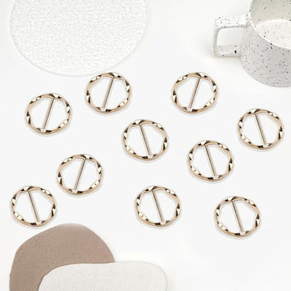 18Pcs Shirt Ties Clips for Women Silk Scarf Ring Clip T-Shirt Buckle Ring Clip Metal Round Circle Clip Clothes Clip - color: Gold