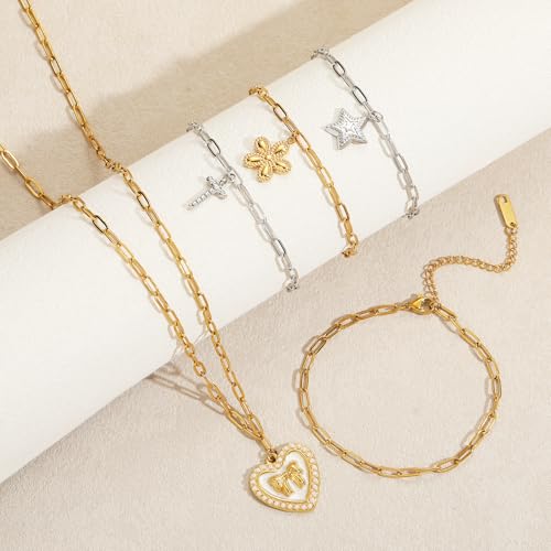 Swyabi 20 PCS Paperclip Necklace Bracelet Chains Bulk for Jewelry Making | 18K Stainless Steel, with Extender, No Fade, No Rust, Adjustable, for Men Women DIY, Silver - color: 3x7.5mm Silver