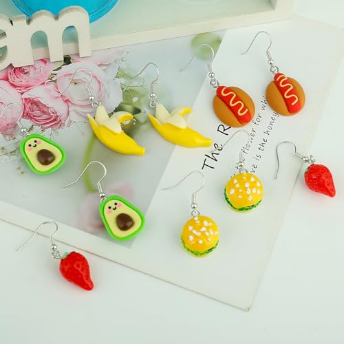 36 Pairs Weird Cute Earrings Fun Cool Mushroom Bear Flower Cat Funky Aesthetic Drop Dangle Earrings for Teen Girls Women Funny Jewelry Set