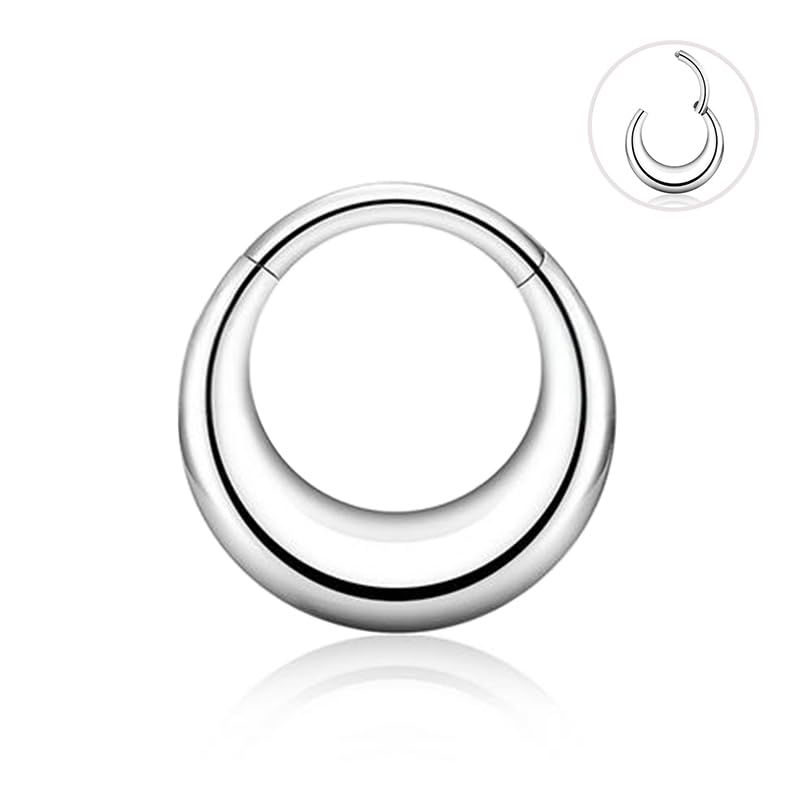 Cartilage Daith Earrings For Women Small 14K Gold Plated Hoop Hypoallergenic Helix Piercing Huggie Surgical Steel Diamond Implant Cubic Zirconia Prom Gift Jewelry - color: Style10-Silver, size: 16g-10mm