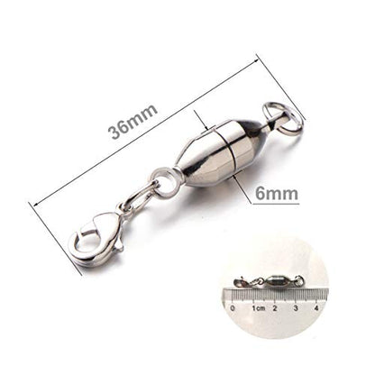 Zpsolution 6mm Magnetic Jewelry Clasps for Necklaces Oval Shape | Compact and Easy to Use, Magnetic Necklace Clasps And Closures, Magnetic Clasps For Bracelets - color: Oval Gold and Silver