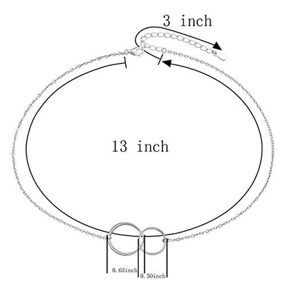 Ladytree S925 Sterling Silver Dainty Simple Choker Necklace,Rolo Chain,Adjustable 13 inches to 16 inches - style: 05_ Infinity choker