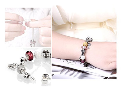 Alloy Dangle Spacer Beads Bails Connector with Multistyle Pendant Charm Dangler for DIY Bracelet Necklace Jewelry Making Accessaries(40pcs,Tibetan Silver Tone) - color: Tibetan Silver Tone