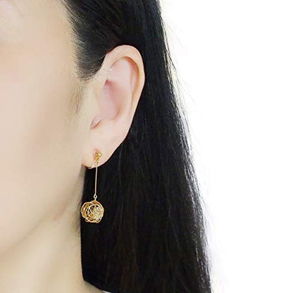 Drop Cubic Zirconia Invisible Clip On Earrings for Women Not Pierced Gold Teardrop Sqaure CZ Crystal Dangle Gold Silver Comfortable Clip On Earrings Bridal Wedding Prom - color: Mesh Ball