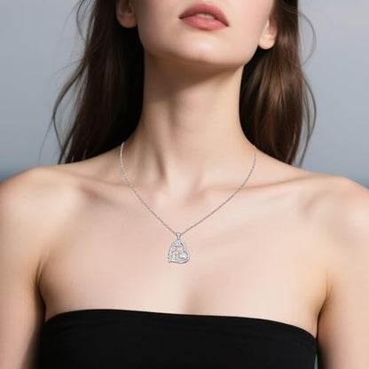 Heart Animal Necklace 925 Sterling Silver Cute Animal Pendant Jewelry Birthday Gifts for Women Girlfriend Mom Animal Lovers - style: Dragon