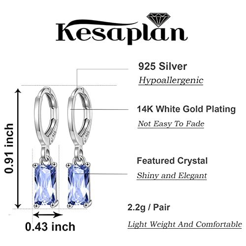 Multicolor Crystal Dangle Studs Earrings Set for Women 925 Silver Hypoallergenic Dangle Earrings Leverback Drop Earring Fashion Cubic Zirconia Leverback Stud Earring Sets Trendy Cubic Zirconia Jewelry Gifts for Women - style: 6-D-S