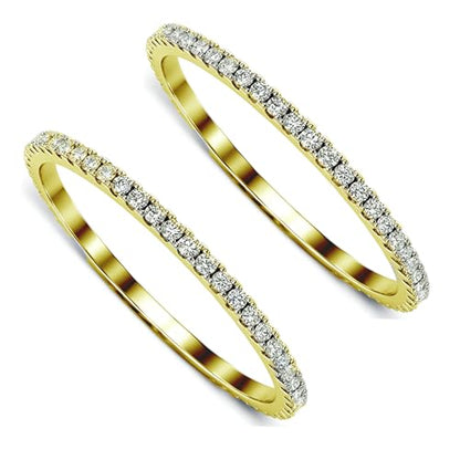 2-Pack 14K Gold Plated Stacking Rings for Oura Ring Gen 5/4/3 | Cubic Zirconia，oura ring stack accessories，Diamond Rings for Women - color: Gold