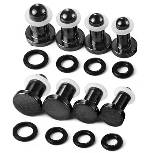 LADEMAYH Comfy Dead Stretching Ear Tapers Stretching Kit, Small Gaps Packed, 0.5mm Increments, Surgical Stainless Steel 316L, Flat Top Ear Plugs, Pain-Free Body Piercing Jewelry for Women & Mens - color: Black, size: 4.5-6mm 8pcs