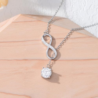 YYB Y Necklace Infinity/Heart/Cross/Faith Pendant Lariat Necklace for Women Drop Necklaces Christian Jewelry Birthday Anniversary Mothers Day Gifts for Mom Sister Girlfriend - color: Infinity Necklace