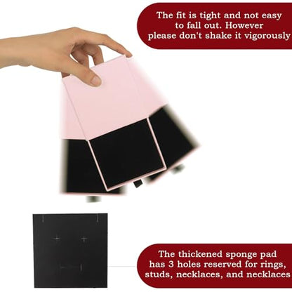 Nsmykhg Jewelry Gift Box Velvet-Lined,12 Pack Compact Drawer Style for Earrings & Rings, Necklace & Bracelet Organizer, 3.93x3.93x1.65 Inches, Stackable Elegant Jewelry Display & Storage Box (Pink) - color: Pink