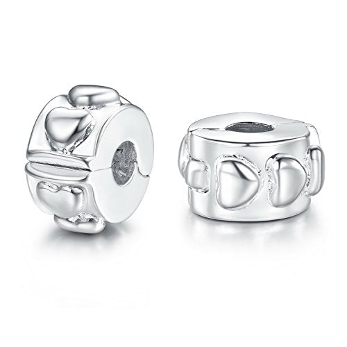 JewelrieShop Clip Spacer Charm for Bracelet Clip Lock Stopper Bead Spacer European Openable Beads 2pcs - color: #05S x 2 Pieces