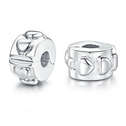 JewelrieShop Clip Spacer Charm for Bracelet Clip Lock Stopper Bead Spacer European Openable Beads 2pcs - color: #05S x 2 Pieces