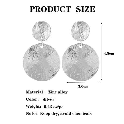 Women's Statement Clip-On Earrings Hypoallergenic Lightweight Clip Earrings - color: D-silver disc
