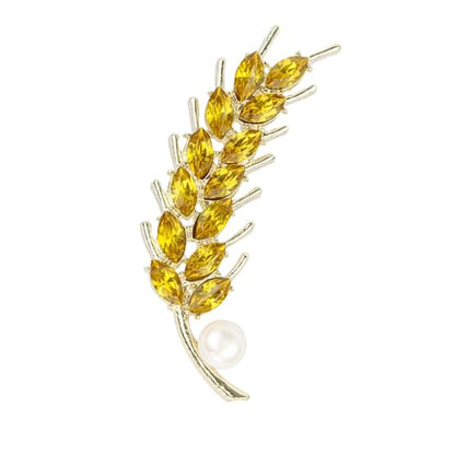 Brooch Pin for Women Rhinestone Peacock Crystal Delicate Animal Brooch Lapel Pins Girls Fashion Jewelry Gift for Christmas Brooch Birthday Jewelry Gift - style: Yellow wheat