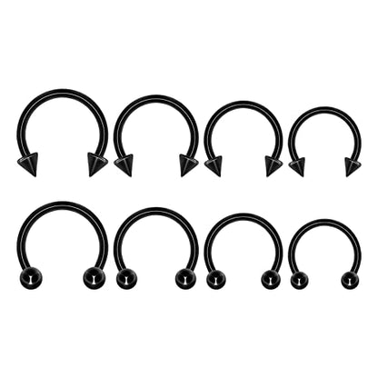 BLISI G23 Solid Titanium Eyebrow Piercing Jewelry, Gold Black Rose Gold Silver Pink Rainbow Eyebrow Rings 16G Curved Barbell,Tiny Vertical Labret Lip Jewelry Rook Piercing Jewelry for Women and Men - color: Black 2