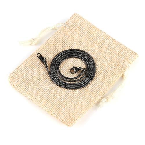 HZMAN Snake Chain Necklace for Men Women Thin Stainless Steel Chain Necklace Hip Hop Men's Choker Necklace 16"-30" Jewelry Gift - color: 0.9mm-Black, size: 30.0In