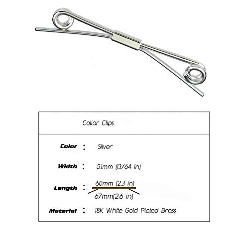 Tight Necktie Tie Clips Collar Bar Shirt Collar Stay Tie Pins Cravat Clips Silver Gold Black Tone Metal Collar Pin Jewelry Accessories for Men - color: Silver