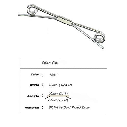 Tight Necktie Tie Clips Collar Bar Shirt Collar Stay Tie Pins Cravat Clips Silver Gold Black Tone Metal Collar Pin Jewelry Accessories for Men - color: Silver
