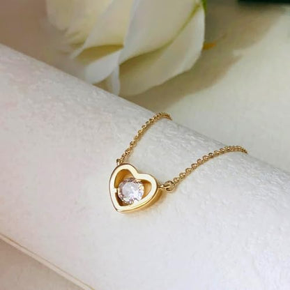 Zeffy Dainty Gold Heart Necklace for Women Trendy 14K Gold/Silver Plate Cute Heart Pendant Choker Necklaces Gold Love Heart Chain Necklace for Women Dainty Gold Jewelry Gifts for Women - style: Tiny Diamond Heart Necklace-Gold