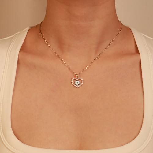 2 PCs Gold Plated Necklace Set for Women - Non Tarnish Jewelry Gift with Fashion Design - style: Evil Eye 1