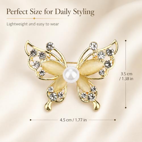 Brooch Pin for Women Rhinestone Peacock Crystal Delicate Animal Brooch Lapel Pins Girls Fashion Jewelry Gift for Christmas Brooch Birthday Jewelry Gift - style: Single butterfly