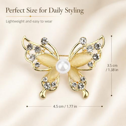 Brooch Pin for Women Rhinestone Peacock Crystal Delicate Animal Brooch Lapel Pins Girls Fashion Jewelry Gift for Christmas Brooch Birthday Jewelry Gift - style: Single butterfly