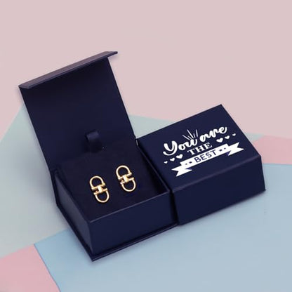 LeCalla 925 Sterling Silver Men's Cufflink | Silver Cufflinks For Men Jewelry | 14K Gold-Plated Cufflinks Business Wedding Shirt Accessories Gift for Son, Father, Husband - style: 14K Horse Bit with Customized Box