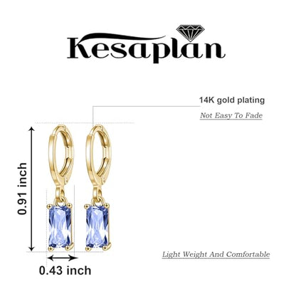 Multicolor Crystal Dangle Studs Earrings Set for Women 925 Silver Hypoallergenic Dangle Earrings Leverback Drop Earring Fashion Cubic Zirconia Leverback Stud Earring Sets Trendy Cubic Zirconia Jewelry Gifts for Women - style: 6-D-G