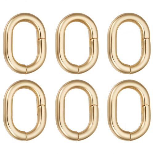 SUNNYCLUE 1 Box 6Pcs 18K Gold Plated Trigger Spring O Rings 0.5 Inch Small Oval Spring O Ring Gate Rings Bracelet Necklace Clasps Carabiner Clip Snap Hooks Fastener Hook for Jewelry Making - color: 1 Box 6Pcs 18K Gold Plated Spring O Rings 10x13mm