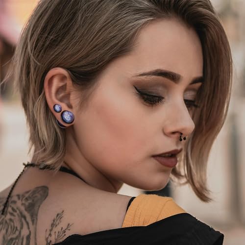54/102Pcs Ear Stretching Kit 14G-00G Acrylic Ear Gauge Stretching Kit with Heart Plugs Gauge Tapers Ear Tunnels Horseshoes Taper Spiral Tapers Gauges Ear Expanders for Men Women - color: Pink