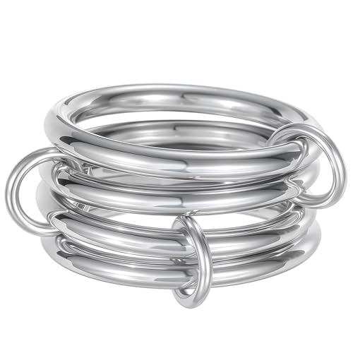 Jude Jewelers Stainless Steel 4-in-1 Stacking Wedding Bands Promise Anniversary Statement Ring - color: Silver