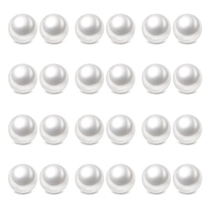Charisma 8mm Composite Pearl Earrings Round Ball Pearls Stud Earrings Hypoallergenic 12 Pairs Imitation Pearl Earrings Set for Women