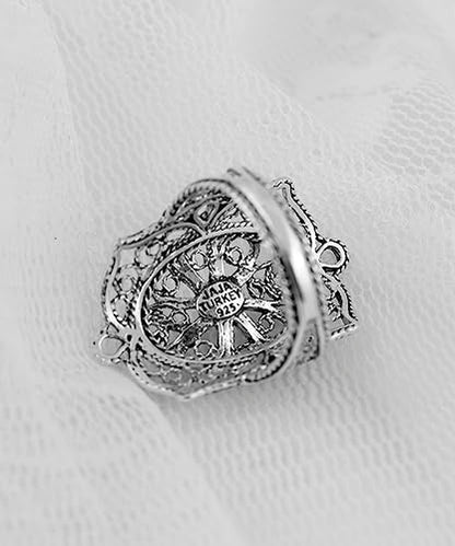 Filigranist 925 Sterling Silver Artisan Made Handcrafted Lace Embroidery Filigree Art Women Cocktail Statement Ring - style: Bold
