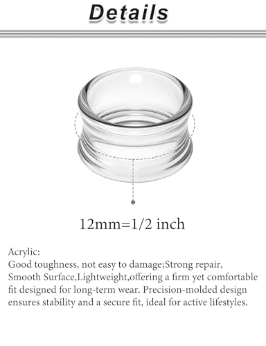 6G-50mm Hollow Acrylic Ear Plugs Tunnels for Women Men Double Flared Saddle Ears Gauge Plug Stretcher Expander Piercing Body Jewelry Black White Clear 1 Pairs - color: Clear, size: 12mm = 1/2 inch