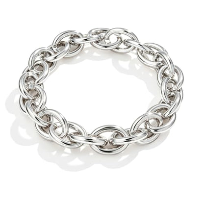 Chunky Gold Bracelet for Women Non Tarnish, Trendy Stretch Cuban Link Chain Plated Gold Bangle Bracelets - color: O-Small-Silver