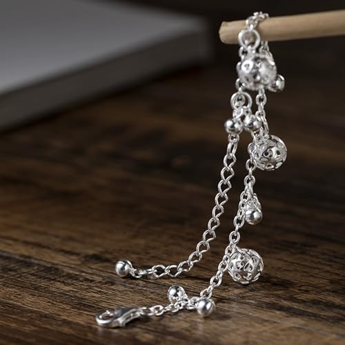 925 Sterling Silver Plated Heart Charm Bracelet for Women - Dainty Chain Love Gift Idea - style: Style9