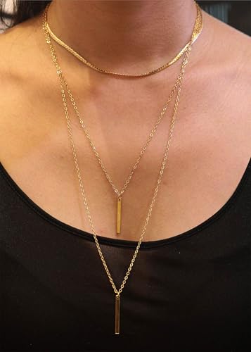 11pcs Gold Necklace Set For Women Layered Necklaces Herringbone Necklace Chunky Gold Necklace Pack