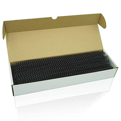 Binditek Plastic Spiral Binding Coils, 6 mm, 4:1 Pitch, Black, 100 Pack | Coil Binding Spines, 1/4", 30 Sheet Capacity, 48 Loops, for Letter-Size Reports, Presentations, School and Office Projects - size: 6mm, style: 100P , Black