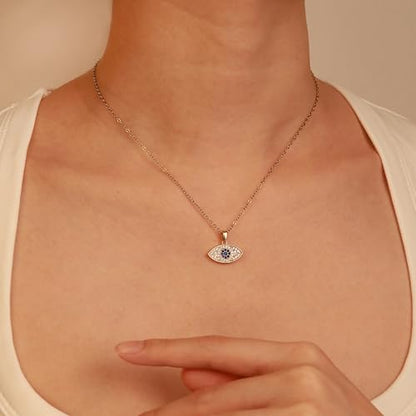 2 PCs Gold Plated Necklace Set for Women - Non Tarnish Jewelry Gift with Fashion Design - style: Evil Eye 3