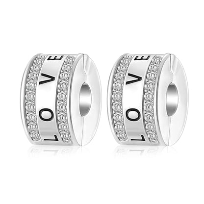 DALARAN Stopper Beads for Bracelets 925 Sterling Silver Clip Spacer Charm Bracelet Stoppers - style: 2Pcs White Charm Stoppers