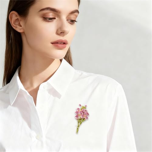 Red Rose Flower Brooches Pins for Women Men Elegant Crystal Flower Lapel Pin Retro Suit Hat Dress Accessories Wedding Valentine's Day Jewelry Gift - style: Pink