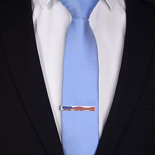 HAWSON 2 inch/ 2.2 inch Tie Clip for Men, Novelty Tie Bar Clip for Men and Boys, Interesting Tie Clip for Party - color: Americal Flag