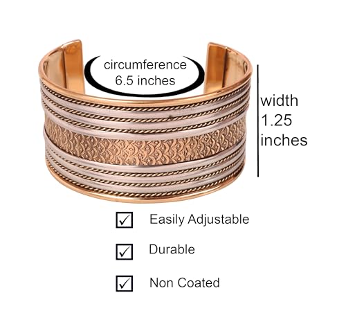 Touchstone Indian Bollywood Handcrafted Slip In Easy To Wear Stylish Wrist Enhancer Designer Broad Jewelry Cuff Bracelet For Women and Men. - style: Braided two tone 1