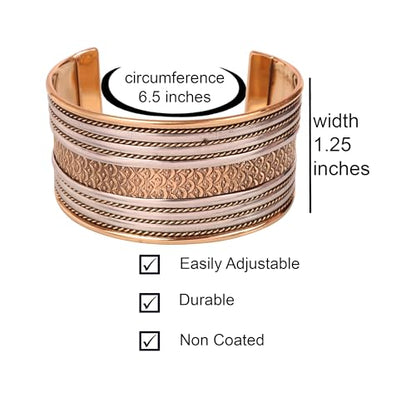 Touchstone Indian Bollywood Handcrafted Slip In Easy To Wear Stylish Wrist Enhancer Designer Broad Jewelry Cuff Bracelet For Women and Men. - style: Braided two tone 1