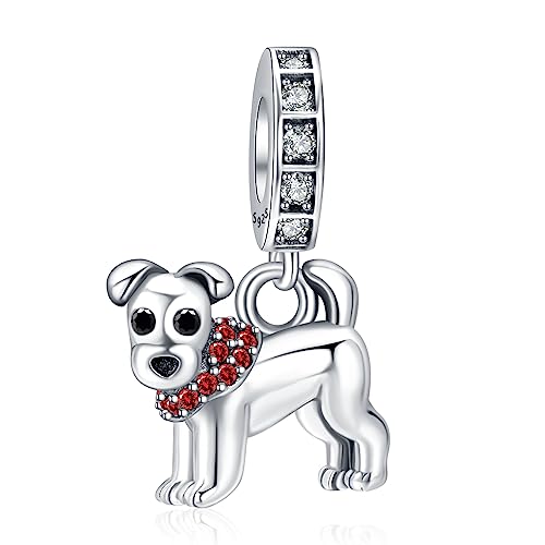 S925 Charms for Bracelets and Necklaces, Gifts for Mothers Nurses Day Graduation, for Girlfriend Family Friend, Bead Pendant, for Pandora, Silver 14K Gold Plated Enamel CZ, DIY Jewelry Making - style: D O G