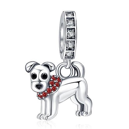 S925 Charms for Bracelets and Necklaces, Gifts for Mothers Nurses Day Graduation, for Girlfriend Family Friend, Bead Pendant, for Pandora, Silver 14K Gold Plated Enamel CZ, DIY Jewelry Making - style: D O G