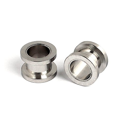 16pcs Surgical Steel Screw Tunnel Gauge Ear Expander Stretching Kit Plugs Piercing -8 Pairs 14g-00g (1.6mm-10mm) - color: Steel