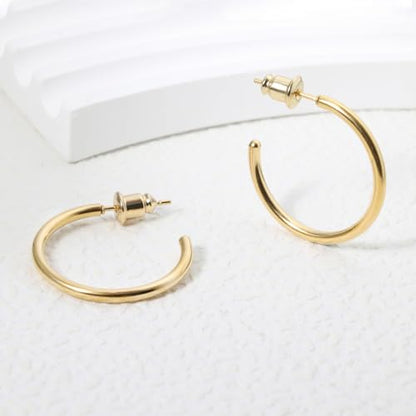 Minimalist Hoops for Women - 14K Gold Open Huggie Hoop Earrings, Hypoallergenic Tiny Hoops in Gold and Silver (Set of 1-5 Pairs) - color: 14K Gold - 20mm (1 Pairs)